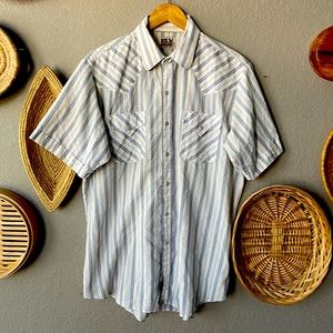 Vintage Ely Cattleman Pearl snap button down